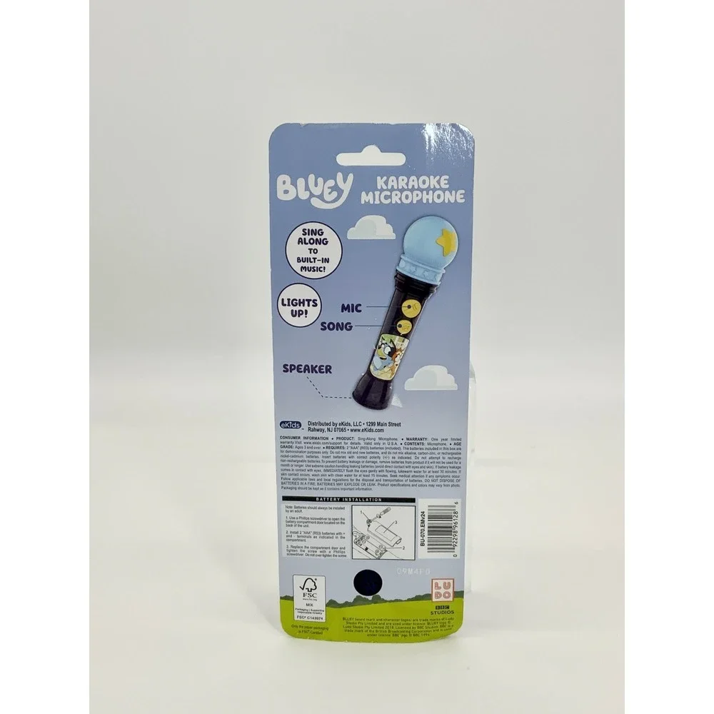 Bluey‎ Karaoke Microphone Ligth Up Gift Idea For Kids 3+ Year Birthday Gift Idea